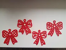 Набір різдвяних прикрас “Бантики” 4 шт з біопластику