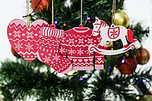 Набір різдвяних прикрас 4 шт з біопластику