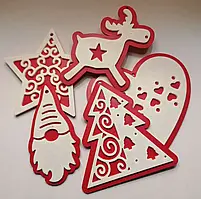 Набір різдвяних прикрас 5 шт з біопластику