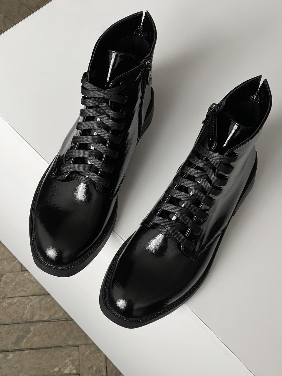 Лакові жіночі черевики весна-осінь Soldi Далі, Чорний, фото 1