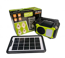 Універсальна сонячна станція GDPlus GD-8072 з радіо, Bluetooth та LED-освітленням