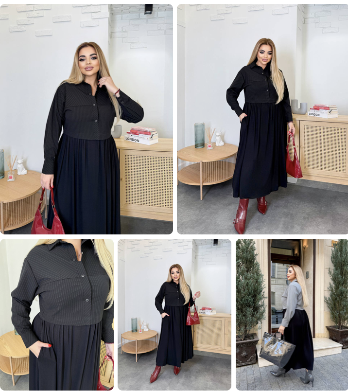 Стильна та елегантна сукня з натуральної костюмки з віскозой Мод : 1377-0111 Кольори - сірий, чорний, фото 1