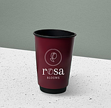 2500 шт. Стакани з логотипом, чорні двошарові, 340 мл., фото 5