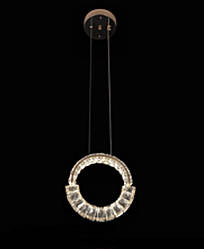 Люстра пыдвісна 43ват 4500к 26см кришталь (хром,золото)