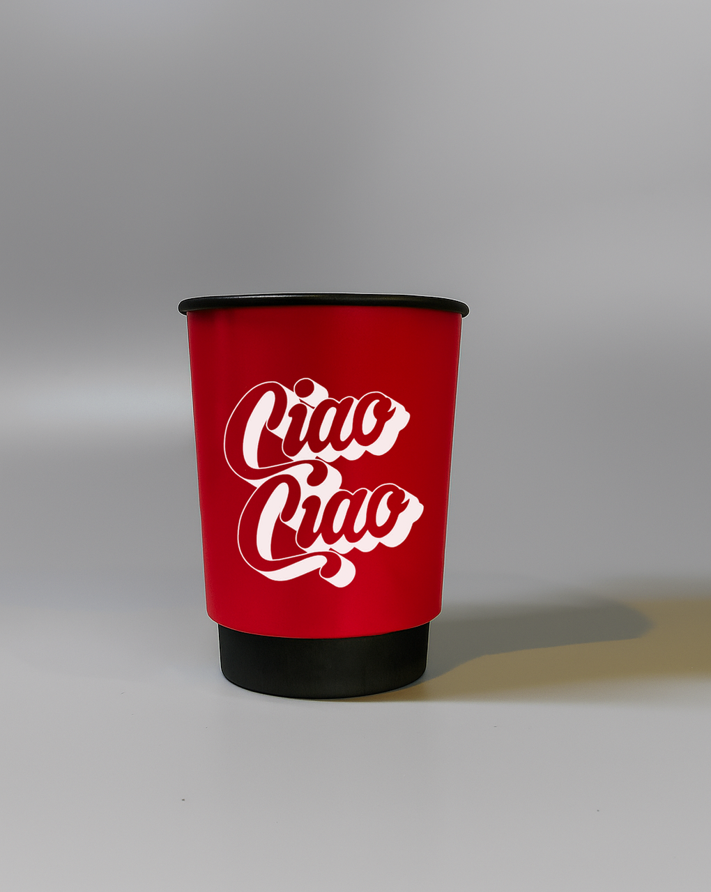 1000 шт. Стакани з логотипом, чорні двошарові, 250 мл., фото 1