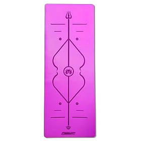 Килимок для йоги та фітнесу EasyFit EF-1925-V, протиковзкий, Фіолетовий, 184×68×0,5 см, каучук