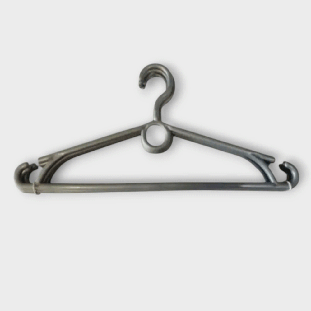 Плічки вішаки тремпеля срібні пластикові з кільцем для одягу уп .5 шт польща, фото 1