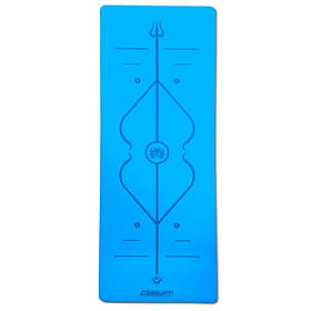 Килимок для йоги та фітнесу EasyFit EF-1925-BL, протиковзкий, Синій, 184×68×0,5 см, каучук