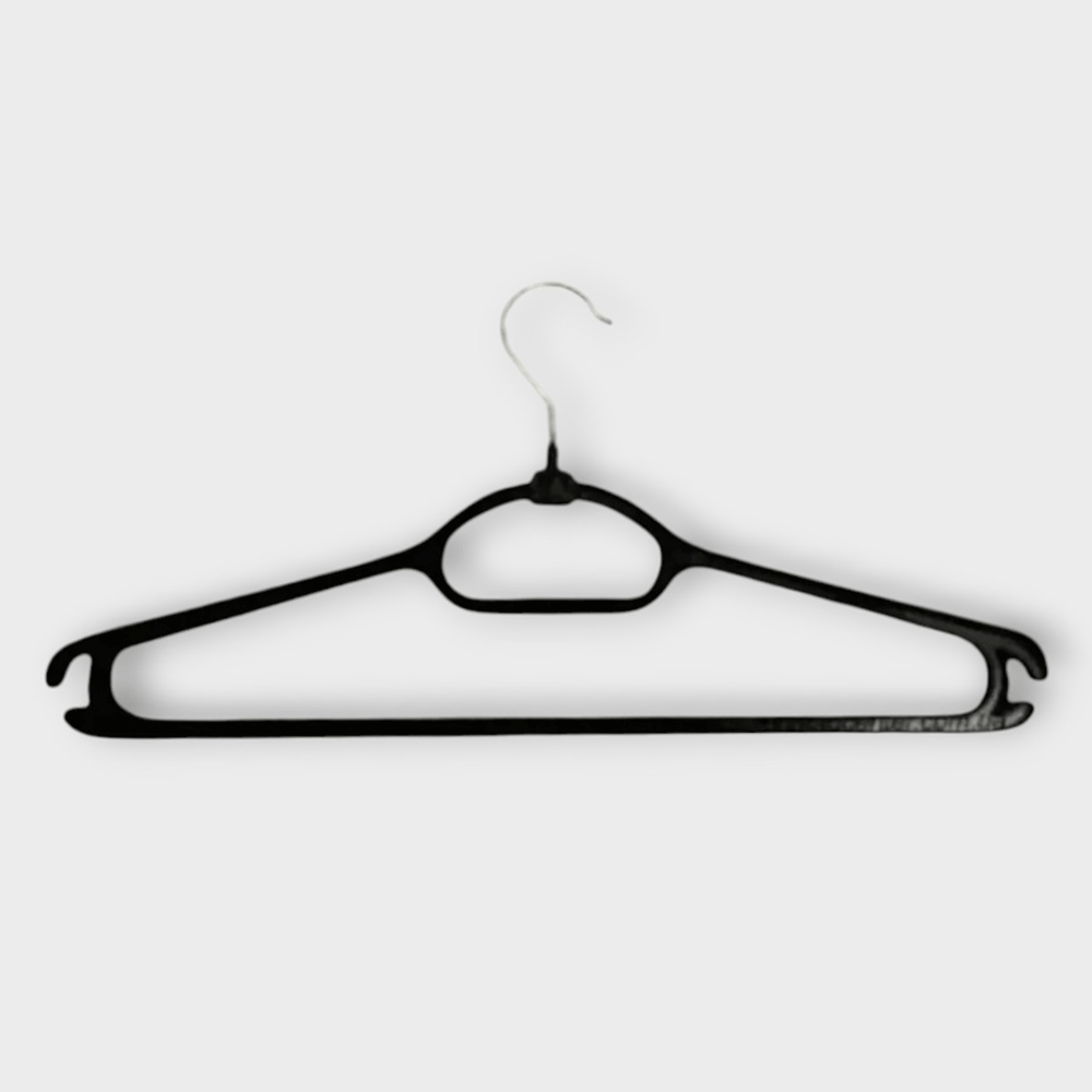 Вішалка плечики тремпеля костюмні пластикові чорні упаковка 5 шт, фото 1
