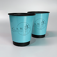 5000 шт. Стакани з логотипом, чорні двошарові, 175 мл.