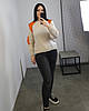 Светр жіночий в'язаний бежевий. One Size, фото 4