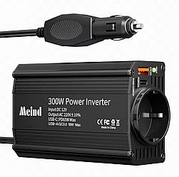 Інвертор автомобільний 12V-220V 300 W (150 W nominal) перетворювач 12 В-220 В 300 Вт