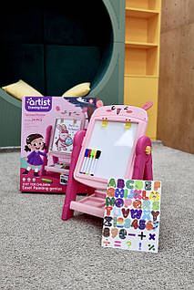 Мольберт пластиковий двосторонній 050 висота 51 см, pink