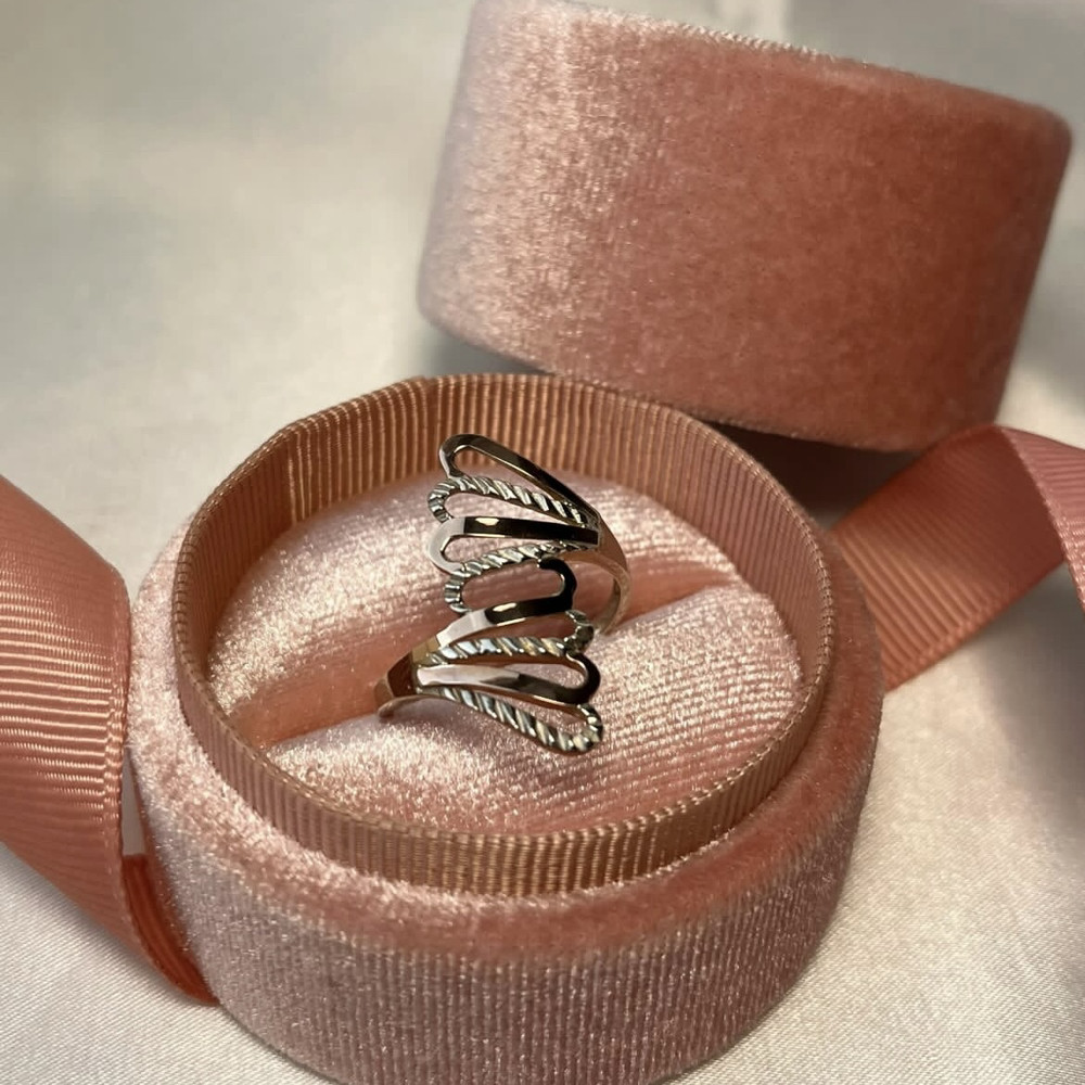 Фігуристе колечко срібло з золотом Вояж - 925 проби, фото 1