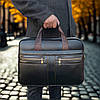 Чоловічий портфель Lorian з відділенням для ноутбука з натуральної шкіри колір темна кава LR 252019-darkcoffee, фото 6