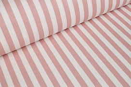 Ранфорс 240 см Смужки 13 мм ПУДРОВО-РОЖЕВІ