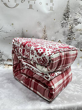 Простирадло на резинці байкове (з байки) 200×200 см з наволочками тепле м'яке зимове натуральне 100% бавовна