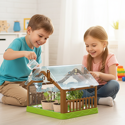 Іграшкова теплиця дитячий набір для вирощування рослин система поливу лампа горщики насіння торф’яні таблетки