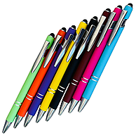 Ручка-стілус кулькова автоматича КНР металева Soft-touch