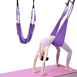Гамак-гумка з ременями для аеромоги Air Yoga Rope, підвісний регульований гамак для йоги та фітнесу