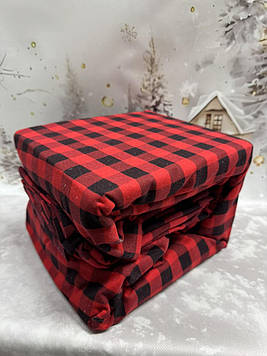 Простирадло на резинці байкове (з байки) 180×200 см з наволочками тепле м'яке зимове натуральне 100% бавовна