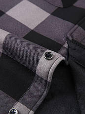 Сорочка чоловіча байкова на флісі, тепла дуже великого розміру щільна високої якості, з капюшоном BASIC LINE, фото 3