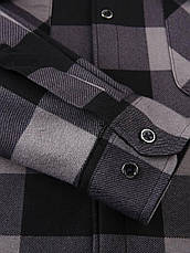 Сорочка чоловіча байкова на флісі, тепла дуже великого розміру щільна високої якості, з капюшоном BASIC LINE, фото 5