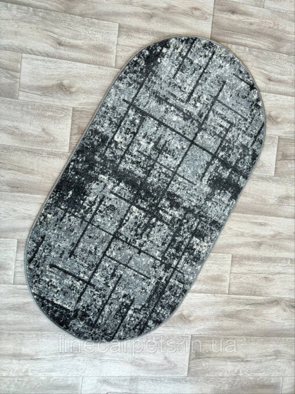 Сучасний овальний сірий килим CAMINO 02605A L. GREY-D. GREY, фото 1