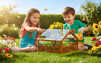 Дитяча теплиця ігровий набір садівника для вирощування рослин світло полив горщики насіння торф’яні таблетки