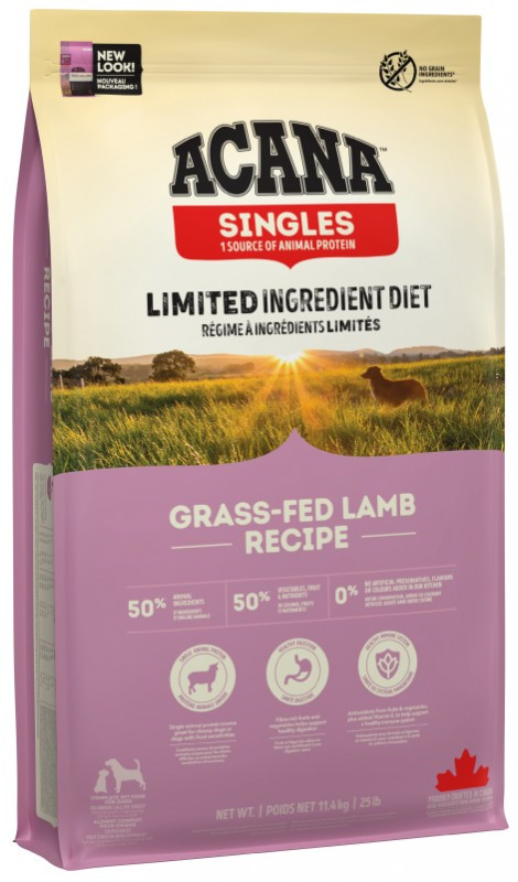 Сухий корм для собак ACANA Singles Grass-Fed Lamb 6 кг, монопротеїновий, беззерновий, з ягням на вільному вигулі