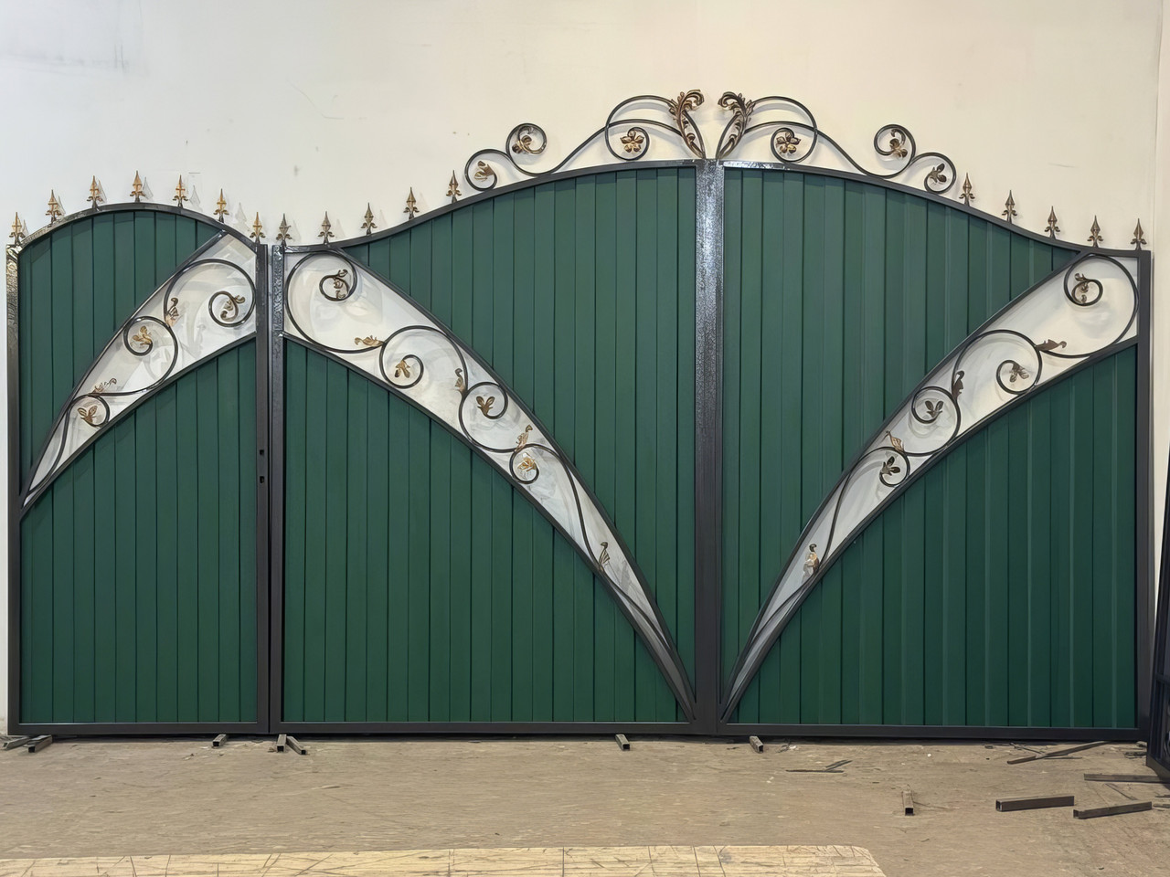 Ковані ворота з профнастилом, фото 1