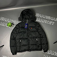 Пуховик Polo Ralph Lauren, куртка поло ральф лорен черного цвета, стильная теплая куртка