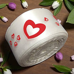 Атласна стрічка з малюнком 5 см (23 м) оптом