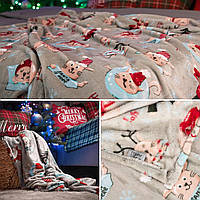 Плед Ardesto Christmas Flannel | 160х200 см, 100% полиэстер, рождественские котики, новогодний