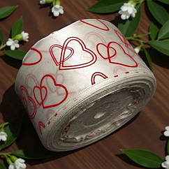 Атласна стрічка з малюнком 5 см (23 м) оптом