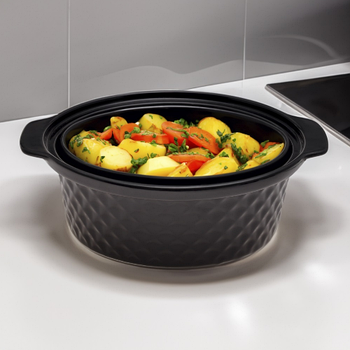 Марміт круглий 1,5л 24*21*8см кераміка скляна кришка + метал.підставка 6425 KAMILLE