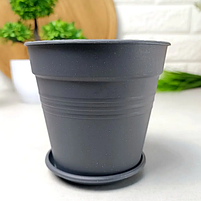 Вазон Глорія з підставкою 18,5*18см граніт Алеана, фото 2