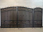 Ковані ворота з профнастилом та каліткою, фото 3