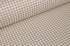 Ранфорс Клітинка 5 мм бежева, ширина 240 см