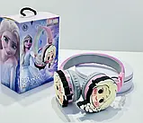 Навушники Headset дитячі бездротові Ельза Холодне серце з Bluetooth і мікрофоном для дівчинки, регульований розмір, рожеві, фото 3