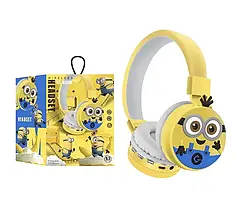 Навушники Headset дитячі бездротові Міньйони з Bluetooth і мікрофоном для хлопчика, регульований розмір, жовті