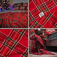 Плед Ardesto Christmas Fleece | 130х160 см, 100% полиэстер, клетка, красный, новогодний