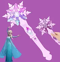 Чарівна паличка Ельзи з мультфільму "Холодне серце", з ефектом сяяння, звуками та підсвіткою, дитяча іграшка для дівчинки, 32х11 с