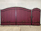 Ворота ковані з профнастилом і хвірткою Код: А-01249, фото 2