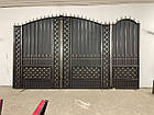 Ковані ворота з каліткою та піками, фото 2