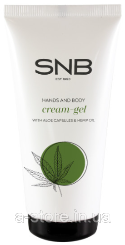 Крем-гель для рук і тіла з гранулами алое вера та конопляною олією SNB Professional Hands And Body Cream-Gel Summer Care With Aloe, фото 1