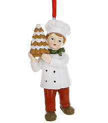 Ялинкова прикраса Хлопчик кондитер 12 см