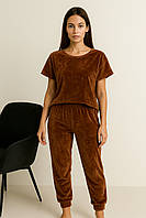 Жіночий костюм із плюшевого велюру, футболки та штани.