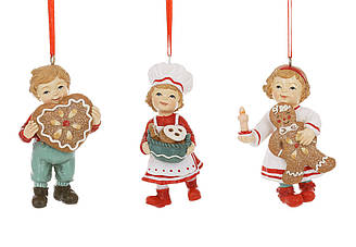 Набір ялинкових прикрас Діти з пряниками 10 см