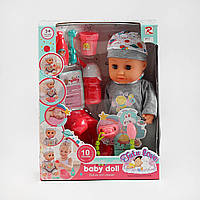 Пупс 6910 п’є з пляшечки, ходить у горщик, аксесуари, музичний чіп, висота 34 см